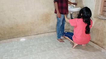 Bathroom threesome with Indian housewife and plumber