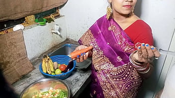 Desi couple enjoys standing sex in the kitchen