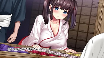 A Japanese shrine maiden seduced and taken advantage of by a thief in a hentai video